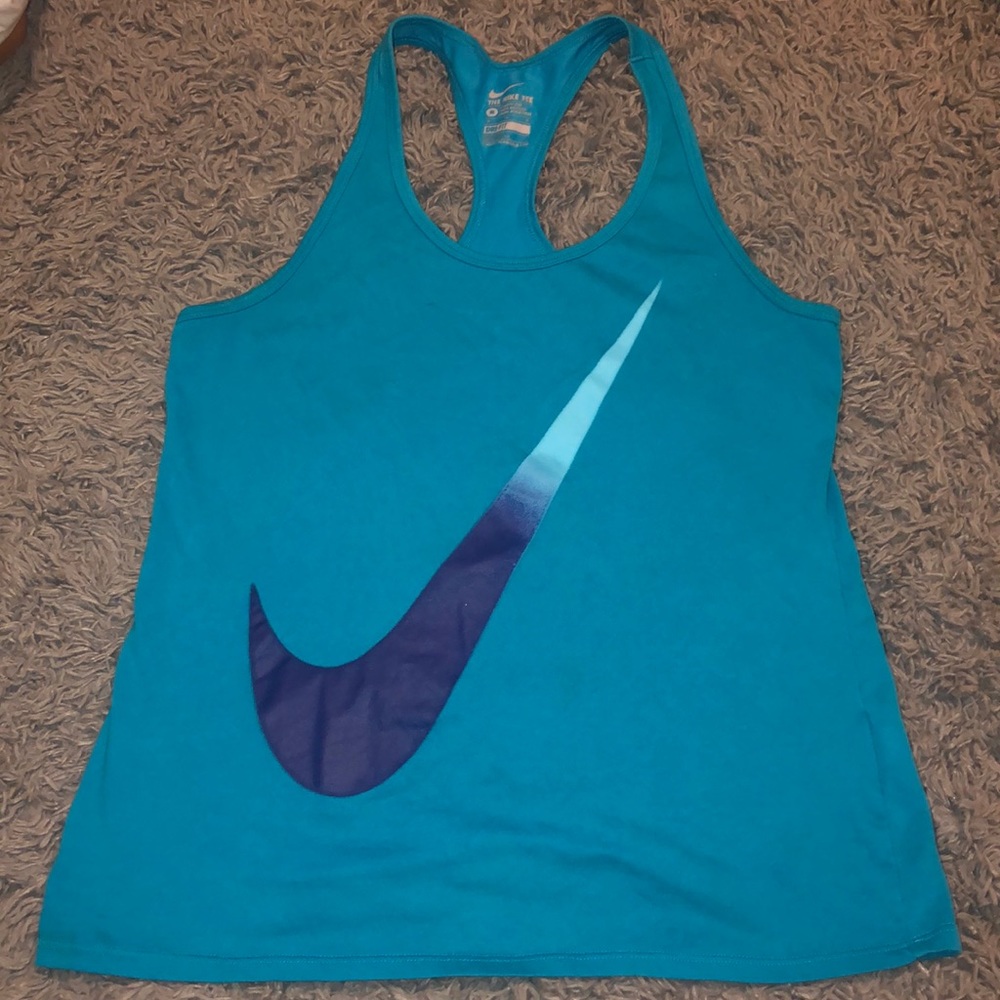 Blue nike tank top in the size medium
